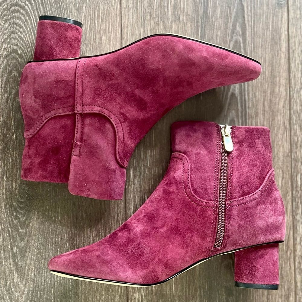 Draper James Bethany Ankle Booties in Burgundy. Size 7. NWOT!